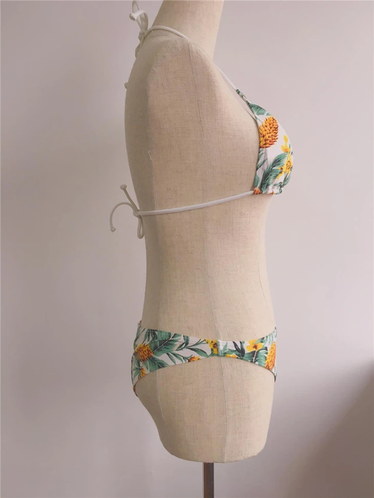 Pineapple Tropical Floral Halter Swim Two‑Piece best Pineapple Tropical Floral Halter Swim Two‑Piece best