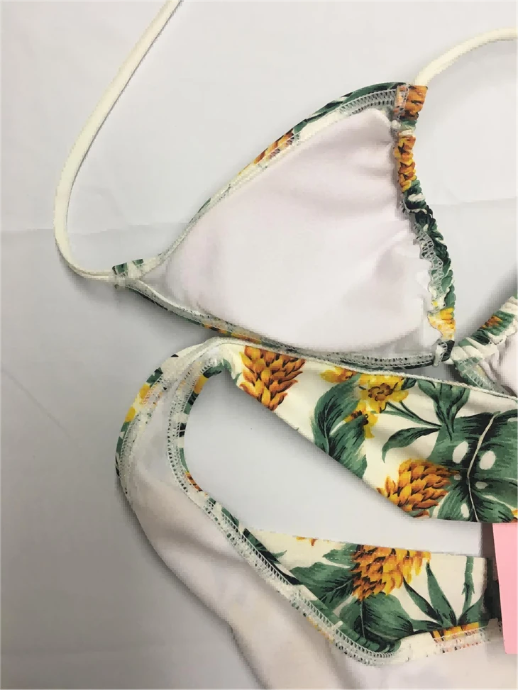 Pineapple Tropical Floral Halter Swim Two‑Piece factory Pineapple Tropical Floral Halter Swim Two‑Piece factory