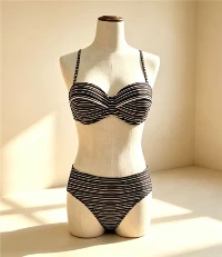 Set de bikini în două piese, cu talie înaltă, cu bretele detașabile, pentru femei
